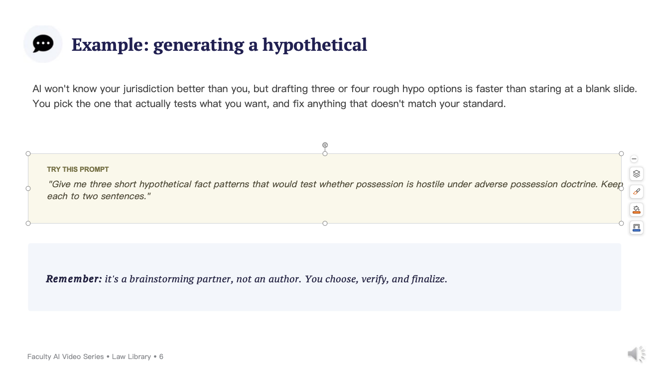 Editable text selected on an exported lecture slide in PowerPoint